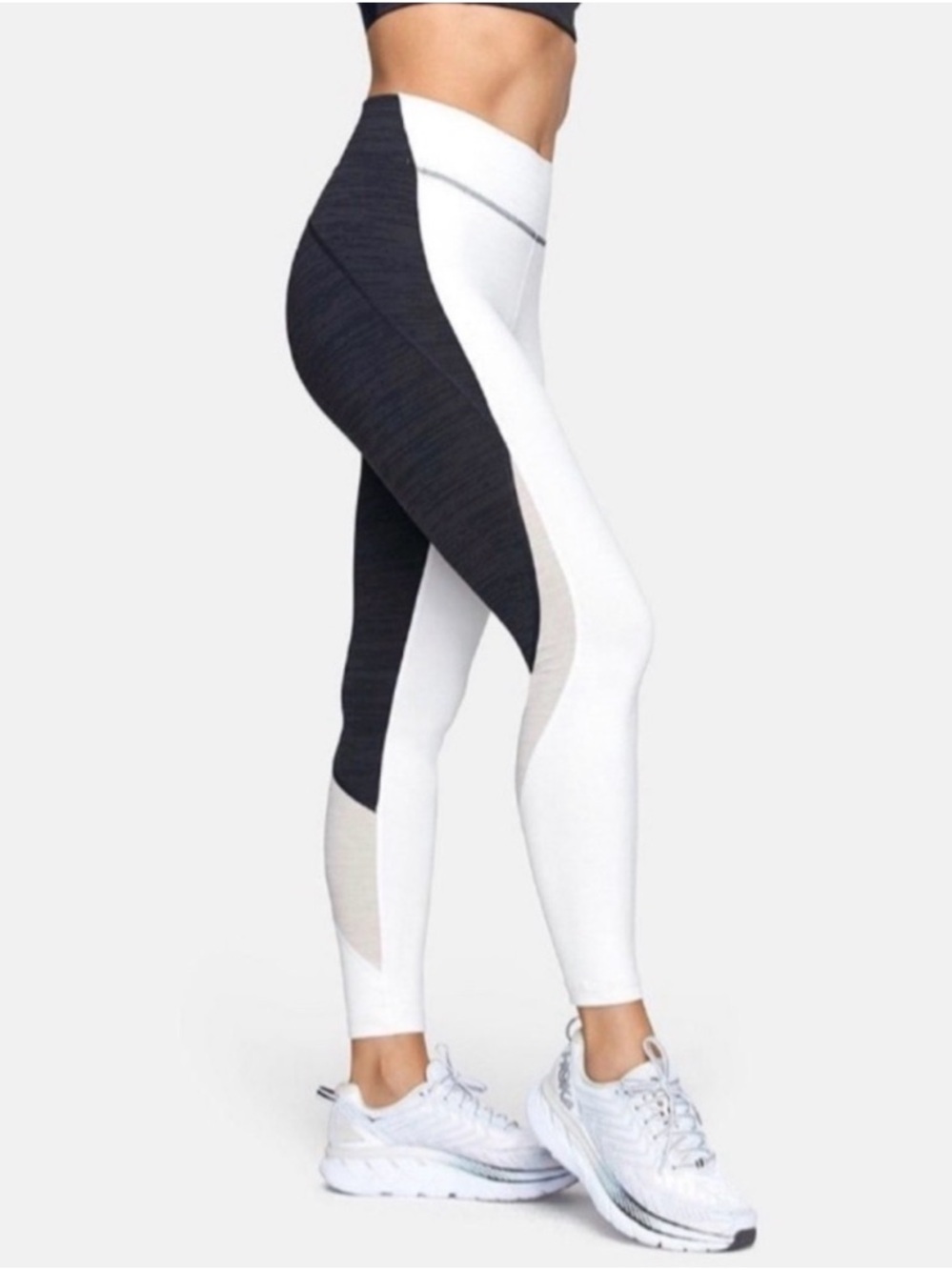 Outdoor Voices TechSweat Colorblock High Rise Leggings Black Gray White Size M